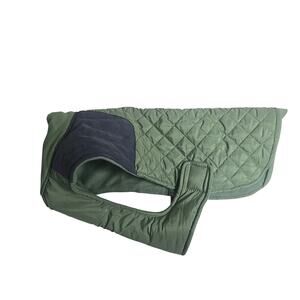 Reebok Dog Jacket Coat Fleece Quilted Olive Green Medium Pet Vest Logo